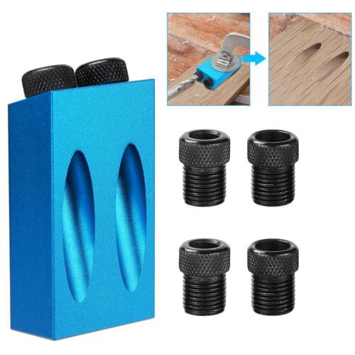 6/8/10mm 15 Degree Angle Adapter Pocket Hole Jig Kit Drive Adapter For Woodworking Angle Drilling Holes Guide Wood Tools