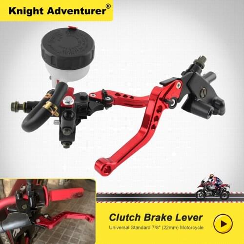 7/8" 22mm Universal Motorcycle Brake Master Clutch Set 6 Modes Durable Cylinder Reservoir Levers Kit Handle Brake With Oil Cup