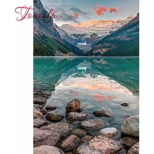TOUOILP DIY Full Square/round Diamond Painting Creek scenery DIY Diamond Embroidery Cross Stitch Rhinestone Mosaic Home Decor