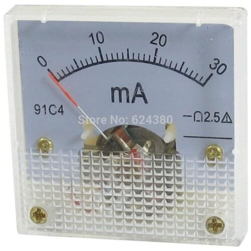 91C4 DC 0-30mA 30mA Analog Ammeter Panel AMP Current Meter Gauge Amperemeter Amperimetro