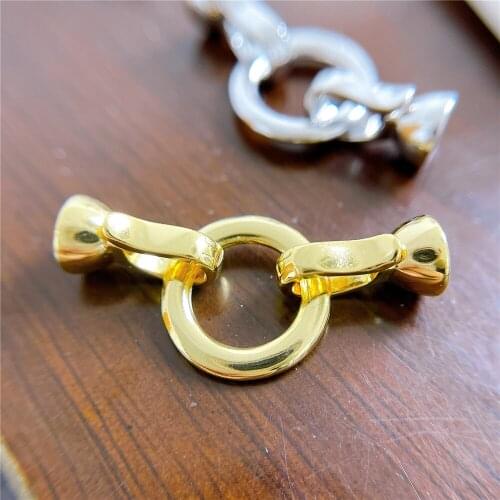 Free Shipping 18k Real Gold Plated Pearl Bracelet Clasp Beads High Quality for DIY Jewelry Making Fastening Findings Accessories