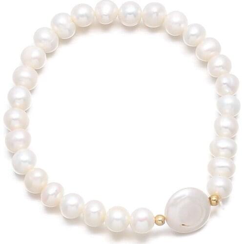 New Ladies bracelet new natural pearl beads men and women charm bracelet chain length 18cm