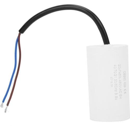 CBB60 Motor Starting Capacitor 450V 20uF Microfarad Capacitor with Wire Lead for Motor Starting Sheath Line
