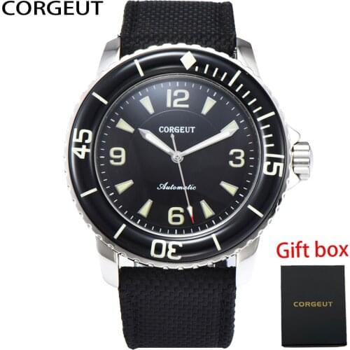 CORGEUT Automatic Mens Watch 45mm Waterproof Sport Design Clock Luxury Brand Mechanical Luminous Male Wristwatch Мужские часы