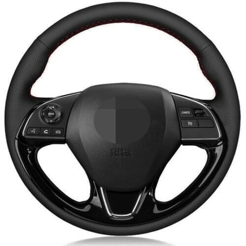 Car Steering Wheel Cover DIY Black Artificial Leather For Mitsubishi ASX Mirage 2016-2019 Outlander 2015-2019 Eclipse 2017-2019
