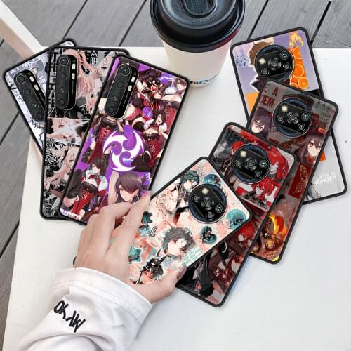 Top Genshin Impact Case For Xiaomi Mi Poco X3 NFC 10T Pro 5G Note 10 Lite 9T 11 M3 10S CC9 9 Black Soft Phone Cover Fundas