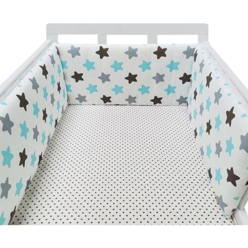 Baby nursery Nordic Stars Design Baby Bed Thicken Bumper One-piece Crib Around Cushion Cot Protector Pillows Newborns Room Decor
