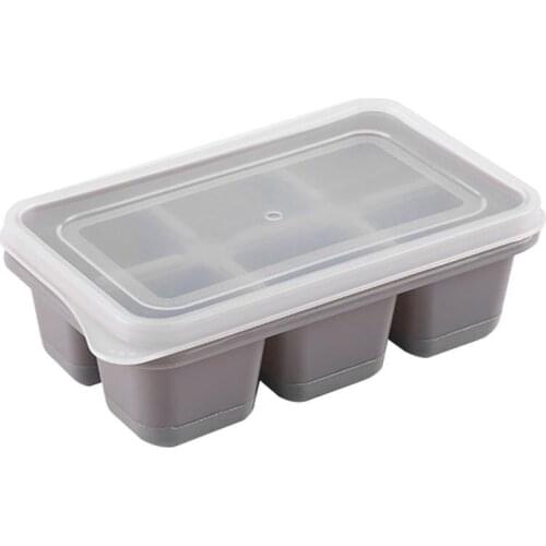 6 Cavity Ice Mould Square Cube Tray Mold With Cover DIY Mold With Lid Ice Cream Party Whiskey Cocktail Cold Ice Cube Maker