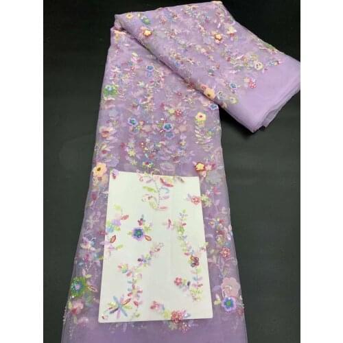 French Mesh Lace Fabric Beads Tube Stack Sequins Tulle Craft Sewing Banquet Party Wedding Dress Skirt Trimming 5 Yards Wholesale