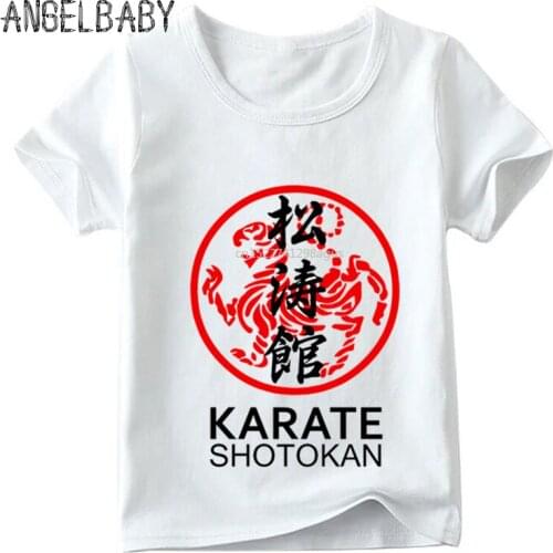 Boys/Girls Japanese Kanji Shotokan Karate Print T shirt Kids Summer Short Sleeve Tops Children Casual T-shirt,HKP718