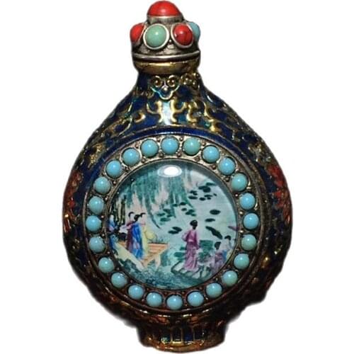 Chinese exquisite handmade copper snuff bottle