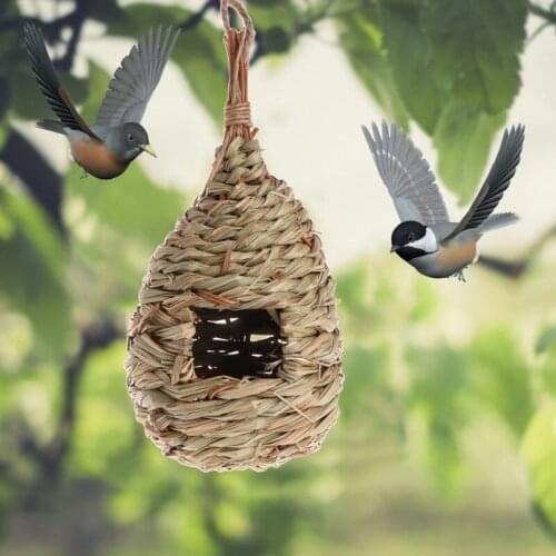 Pet bird cage Natural Grass Bird Cage Home Yard Decoration Small Bird House Cage Bird Egg Container Breeding Nest
