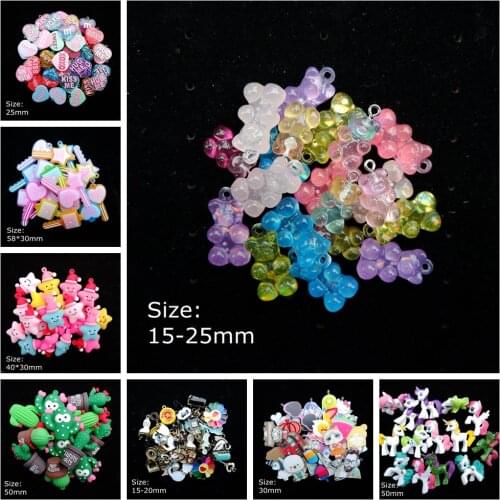 Cute Mix Charms Pendants Resin cabochon for jewelry making bracelets necklace earrings Accessories