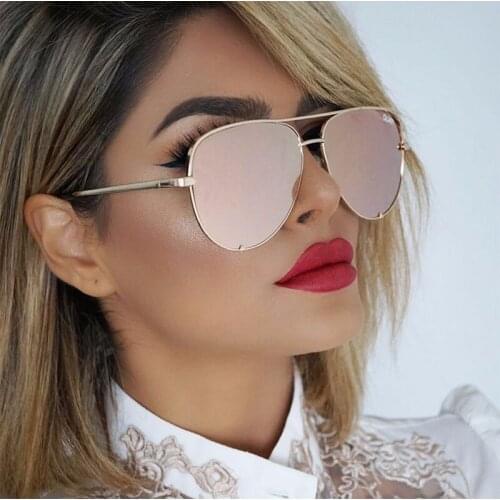 FEISHINI Trendy Silver Mirror Metal Sun Glasses Men Brand Designer Pilot Sunglasses Women Shades Top Fashion Eyewear Gradient