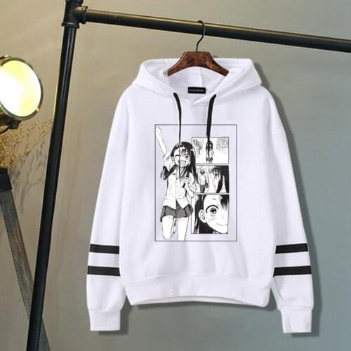Japanese Anime Nagatoro Printed Hoodies Comics Streetwear Men Harajuku Cartoon Women Spring Long Sleeves Oversized Male Hoodies
