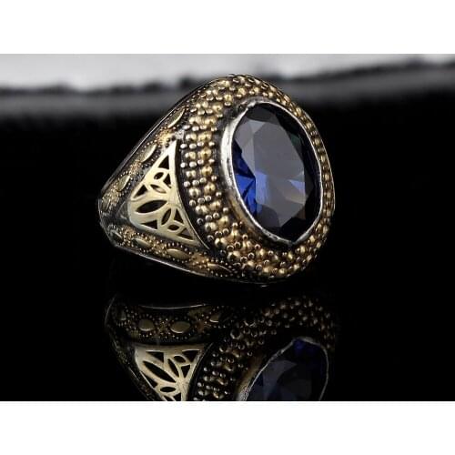 Handmade Mens Silver Tanzanite Ring, Man 925 Silver Ring, TurquazJewelryArt Tanzanite Ring, Silver Handmade Oval Tanzanite Ring