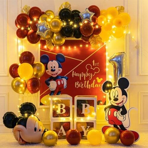 Disney Mickey Mouse Party Disposable Tableware Set Anniversaire Fille For Baby Birthday Party Cake Paper Plate Decor