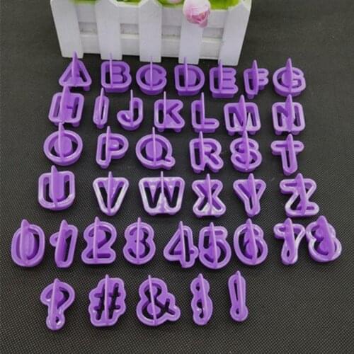 New 40pcs Alphabet Number Letter DIY Character Fondant Cake Decorating Set Icing Cutter Mold Moulds Cake Baking Tools Decor