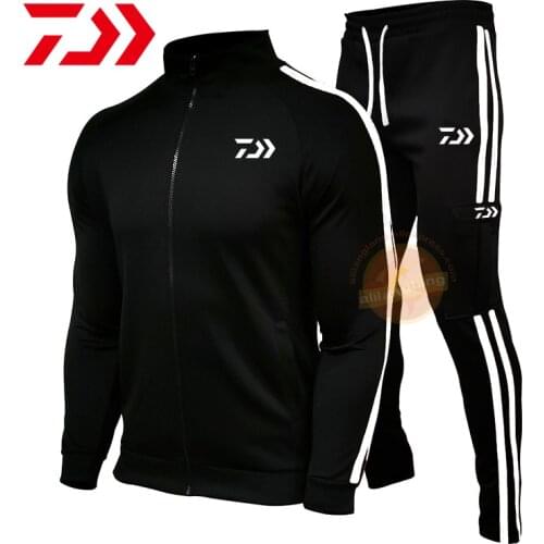 Daiwa Autumn Men Outdoor Sport Fishing Clothing Sets Fishing Jacket+Pants Two Pieces Sets Windproof Warm Travel Fishing Jacket