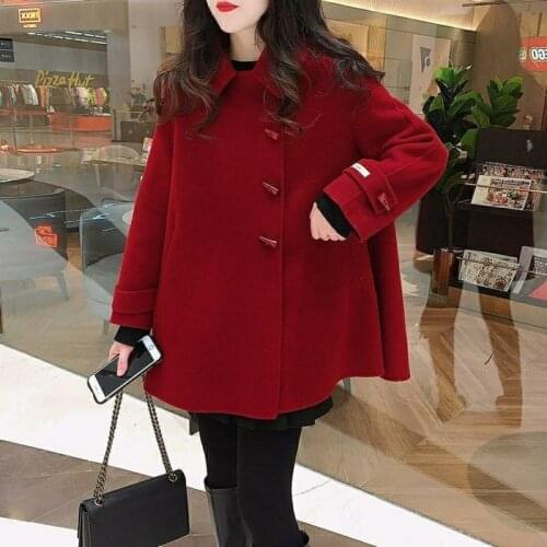 Winter Woolen Coat Women Long Sleeve Turn Down Collar Single Breasted Plaszcze Damskie Autumn Manteau Femme Hiver Y498
