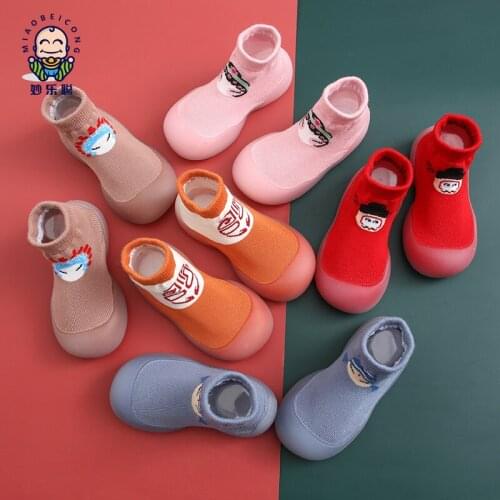 Unisex Baby Walkers Infant Boys Girls Soft Rubber Sole Newborn Baby Floor Shoes Kinit Booties Anti-Slip Baby Socks Shoes