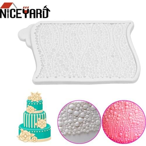 NICEYARD Silicone Fondant Cake Mold Birthday Bubbles Pattern Pearls Seaweed Chocolate Candy Paste Sugar Craft Mould