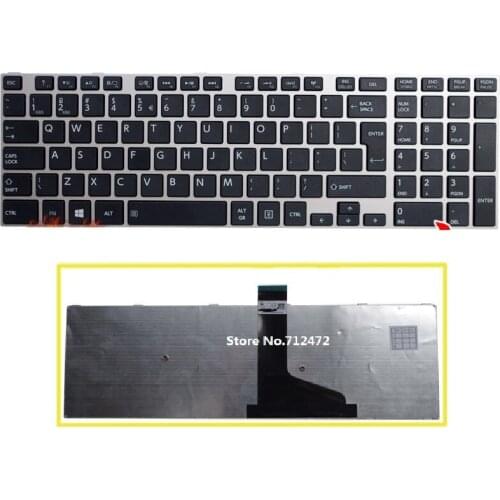 SSEA New laptop US Keyboard with silver frame for Toshiba Satellite C50 C55 C50D C50DT C55-A C55D C55D-A C55T-A laptop