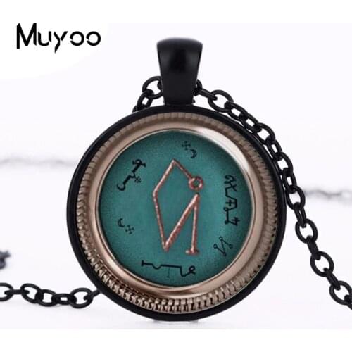 Archangel Uriel Sigil glass Necklaces fashion Round Chain Necklace for men Vintage pendant Jewelry husband gift HZ1