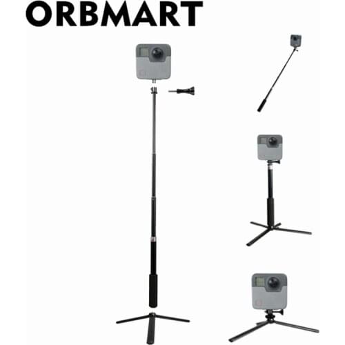 ORBMART Extendable Handheld Selfie Stick Monopod + Tripod For Gopro Hero 5 6 7 Fusion Xiaomi Yi 4K Mijia SJCAM Mobile Phones