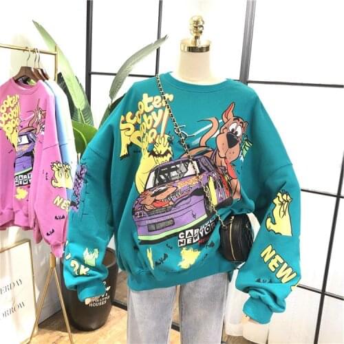 ZITY Sweatshirt Women 2020 New Fashion Cartoon Cotton Hoodie Coat Oversized Streetwear Sweatshirts Hip Hop Cool Pullover Co