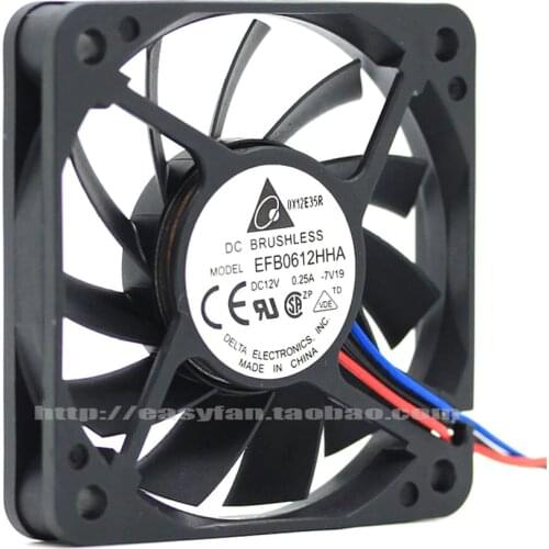 Delta EFB0612HHA 6010 60MM 60x60x10MM Computer case fan Graphics card Cooling fan 12V 0.25A with 3pin 4pin PWM