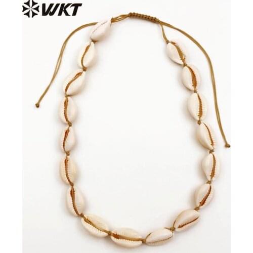 WT-JN024 WKT Wholesale New Coming Diy Jewelry Elegant Natural Cowrie Shell Necklace with White For Women Fashion Jewelry