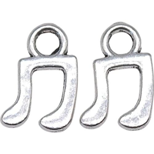 WYSIWYG 40pcs 11x7mm Pendant Musical Note Musical Note Charm Pendants For Jewelry Making Tiny Musical Note Pendants