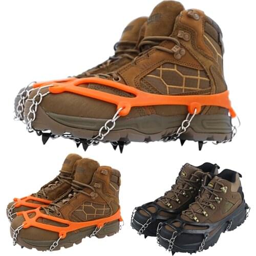 1 Pair Ice Gripper Crampons 8 Studs Climbing Snow Shoe Cover Winter Manganese Steel Non Slip #734