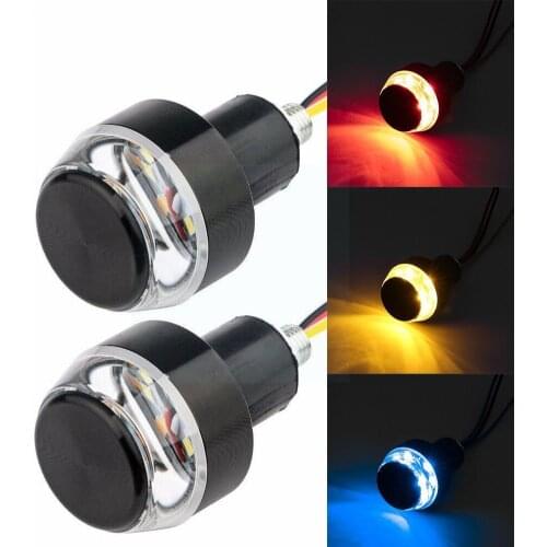 1 Pair Universal Motorcycle Handlebar End Turn Signal Indicator Light Side Edge Lamp Led Signal Motorcycle Handlebar Light S9S0