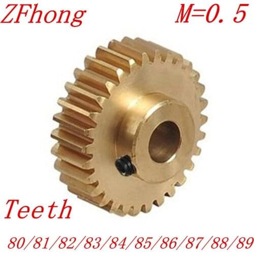 2PCS/LOT 0.5M 80 81 82 83 84 85 86 87 88 89 Teeth Brass Step Spur Gear CNC lathe machining parts