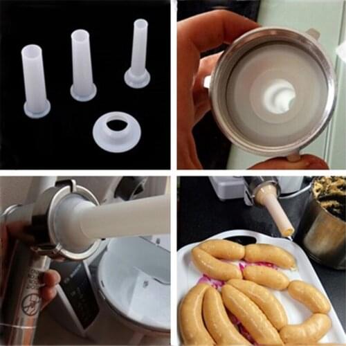 3pcs/set Meat Grinder Sausage Stuffer Filling Tubes Sausage Maker Funnels Nozzles With Base Kitchen Tools