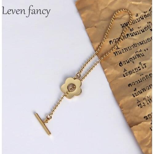 925 Sterling Silver Flower OT Clasp Design Bead Chain Lariat Bracelet Bridal Party Favors Bridesmaid Gifts Chain Bracelets Girls