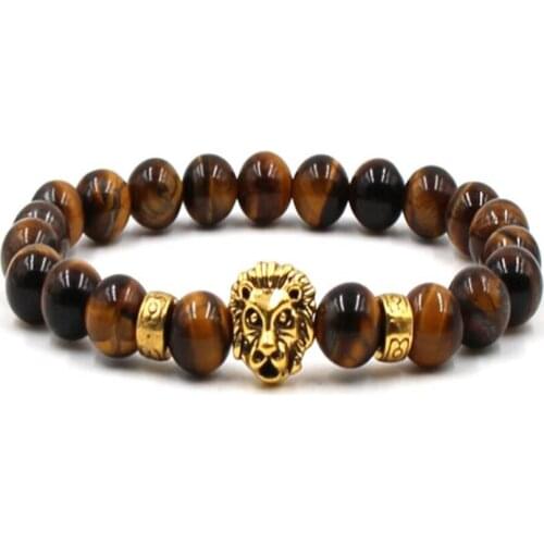 8MM Tiger Eye Gemstone Mala Bracelet 7.5 inches Spirituality Tibet Silver Healing Wrist Cuff Lucky Yoga Unisex Stretchy Pray