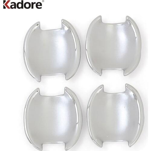 For Nissan March Micra 2010 2011 2012 2013 2014 ABS Chrome Side Door Handle Bowl Cup Cover Trim Exterior Accessories Sticker