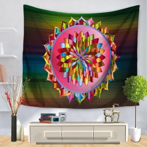 Home Decorative Wall Hanging Carpet Tapestry Rectangle Bedspread Color Mandala Pattern GT1252