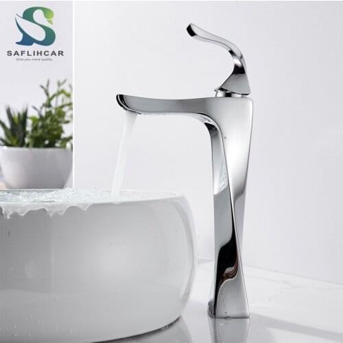 Chrome Basin Faucet Tap Brass Decorate Bathroom Hot & Cold water Mixer Deck Mounted Basin Vessel Sink Crane Taps Black Faucet
