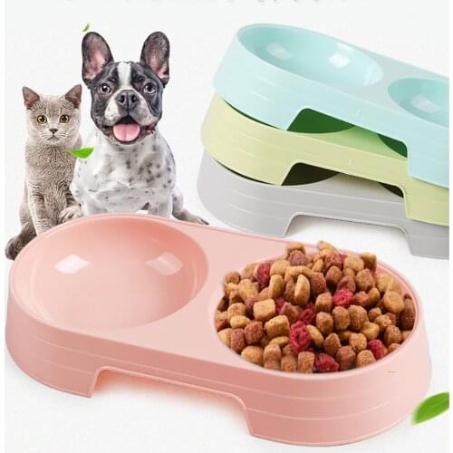 Wheat Straw New Cat Dog Double Pet Bowls Feeding and Drinking Bowls Food Water Feeder for Dog Puppy Cats Pets Feeding Supplies