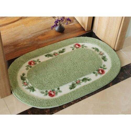 Bath Mat Bathroom Carpet Mat for Toilet Bathroom Rug Toilet Mat Tub Rug Anti-slipping Absorbent Soft Suede Rose Mat