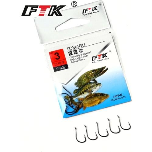 FTK Tomaru Barbed Hook Size3#-Size13# Fishing Barbed Carp Catfish Anzol Peche Japan Tackle