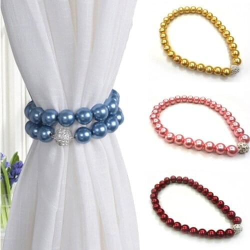 Pearl Magnetic Curtain Clip Curtain Holders Tieback Buckle Clips Simple Tie Rope Curtain Accessories Home Decor