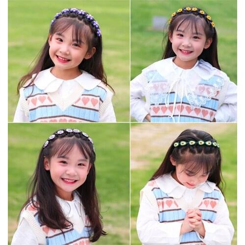 Cute Flower Hair Band for Girls Child Hair Clip Handmade Strawberry Hairbands Birthday Gifts Headwear Headband Hair Accessories