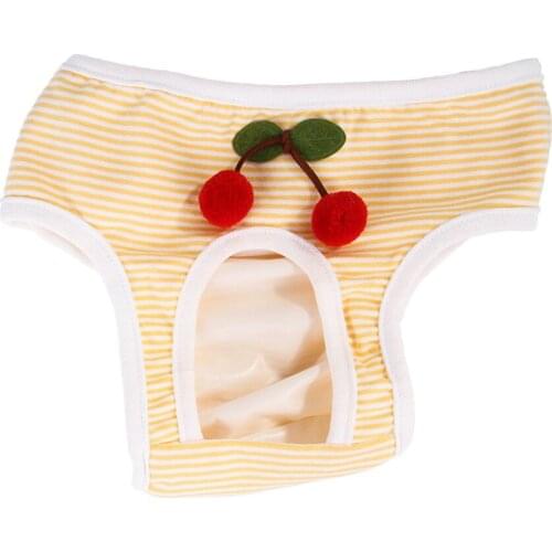 Washable Dog Diapers of Durable Cotton Cloth Doggie Diapers - Premium Female Dog Diapers, S/M/L, Yellow and Pink Available