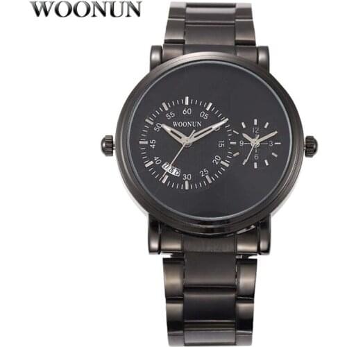 Men Watches 2020 Men Sports Watches Black Stainless Steel Quartz Watches Men Dual Time Dual Quartz Watches relogio masculino