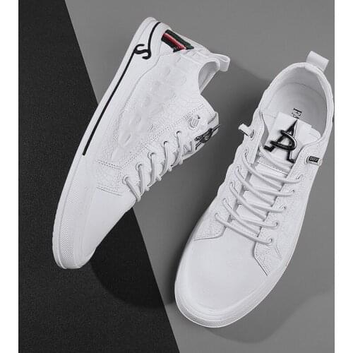 China National Tide Series 2022 Comfortable Tenis Masculino Zapatos De Hombre Crocodile Pattern Small Leather Shoes Men Sneakers